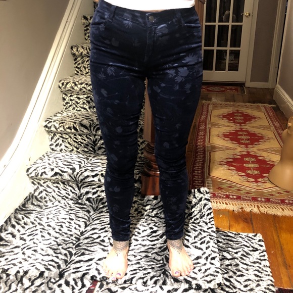 J Brand 27 Maria Night Out Blue Velvet Jeans - Picture 2 of 3